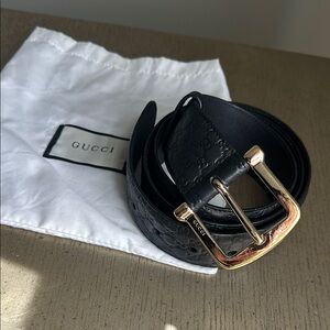 Gucci Black Leather Belt
